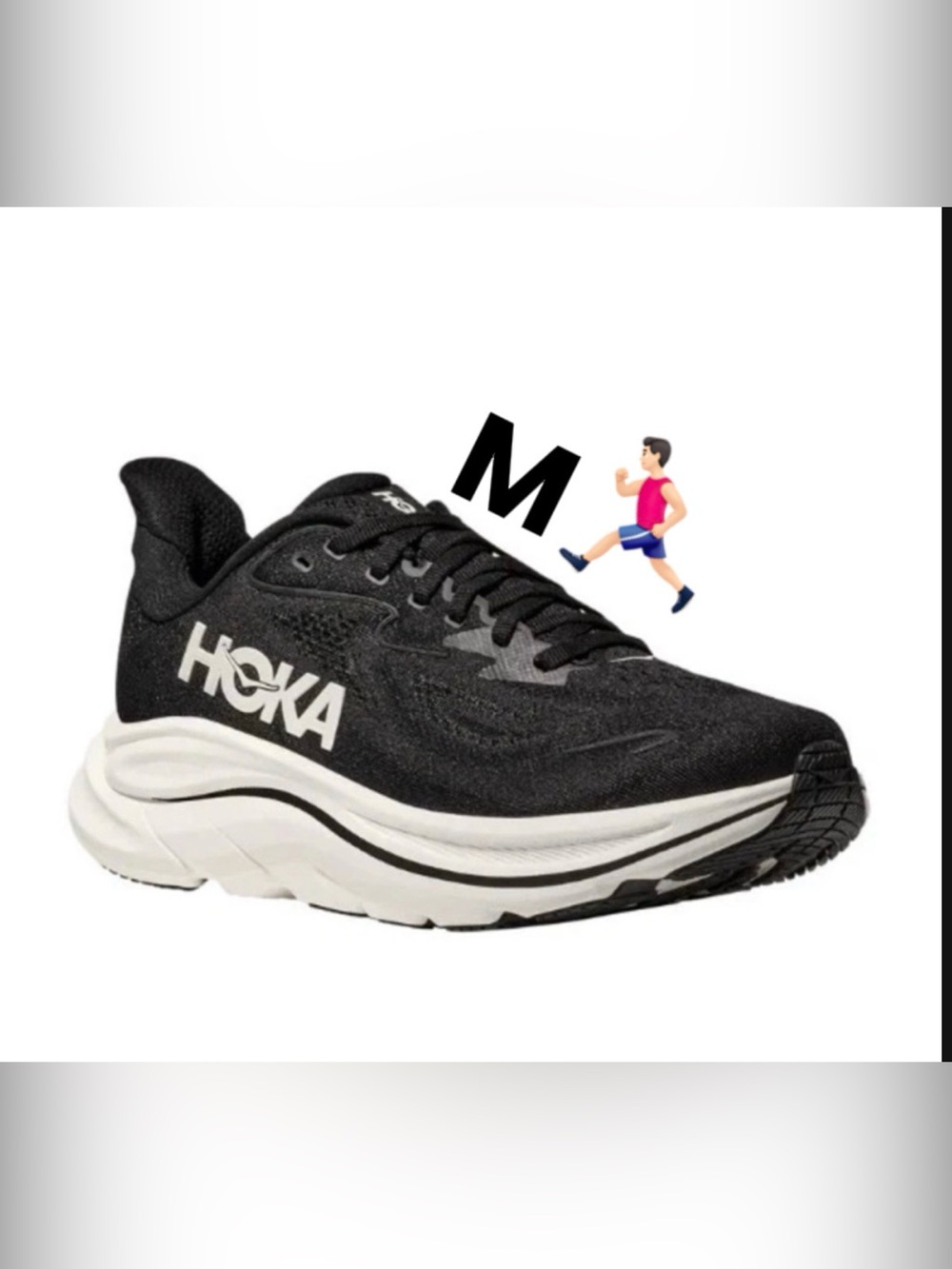 Hoka Men's Black & White Running Shoes brand new, soft and comfortable(Size 11)